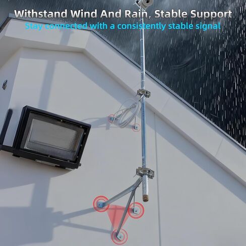 12" Heavy-Duty Antenna Mast, Antenna Wall Mount, Windproof Antenna Mounting Bracket for TV Antenna Mast (3-Leg + 2-Leg) in Saudi Arabia