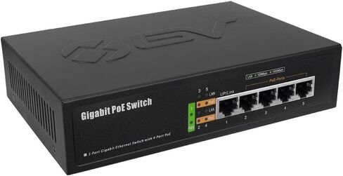BV-Tech 6-Port PoE+ Switch (4 Gigabit PoE+ Ports, 2 Gigabit Uplink), 60W in Saudi Arabia