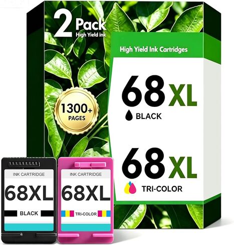 68XL 68e Ink Cartridges Black Color 2-Pack Replacement for HP Ink 68 6155e in Saudi Arabia