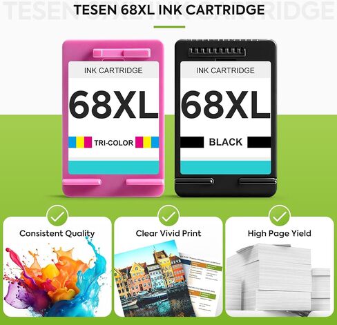 68XL 68e Ink Cartridges Black Color 2-Pack Replacement for HP Ink 68 6155e in Saudi Arabia