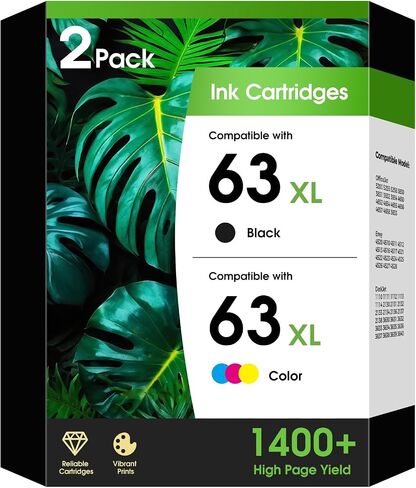 63XL Ink Cartridges Combo Pack Compatible for HP 63XL 63 XL Black and Color in Saudi Arabia