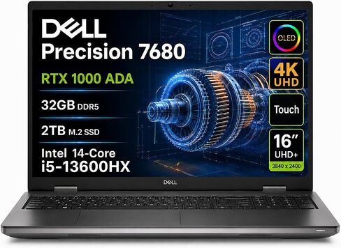 Dell Precision 7680 Laptop, NVIDIA RTX 1000 Ada 6GB, i5-13600HX, 32GB DDR5 in Kuwait