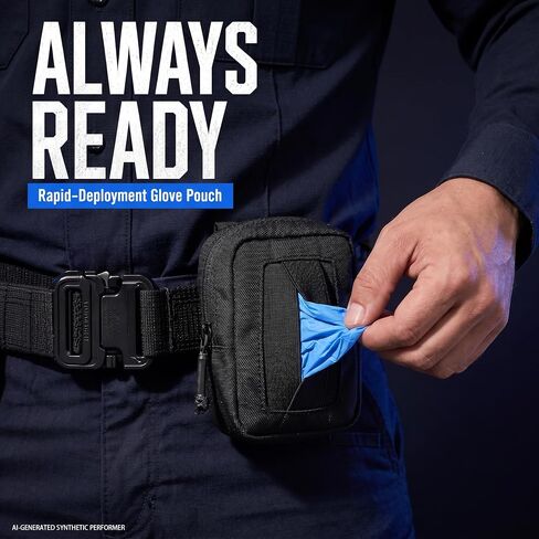 Glove Pouch for Duty Belt, MOLLE Disposable Glove Holder with Front Access Slot, Zippered Refill Pouch for Tactical Belt, Backpack, Work Bag and Outdoor Gear in Kuwait