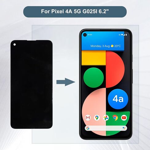 Replacement TFT Display Touch Screen Digitizer Assembly Compatible with Google Pixel 4A 5G G025I 6.2" with Tools in Kuwait