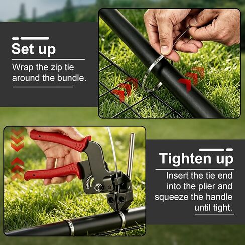 Stainless Steel Cable Tie Gun Kit – 500 Pcs (6, 8, 12, 16 in) Metal Zip Tie in Kuwait
