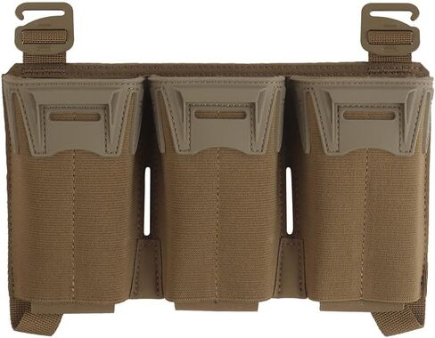 Multi-Caliber Triple Mag Pouch,Tactical Placard with Hook Backing and G-Hook for 5.56/7.62x39/PCC 9MM Extended Magazine Hunting Vest Front Panel in Kuwait