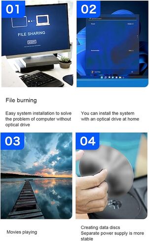 External DVD Drive, USB 3.0 Type C CD DVD RW Player with Plug and Play, for Laptop Desktop PC OS in Kuwait