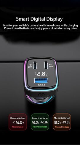61W Super Fast Charging,Car Charger, 3 USB Ports Cigarette Lighter Adapter in Saudi Arabia