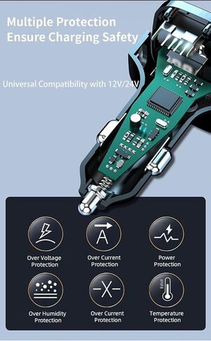 61W Super Fast Charging,Car Charger, 3 USB Ports Cigarette Lighter Adapter in Saudi Arabia