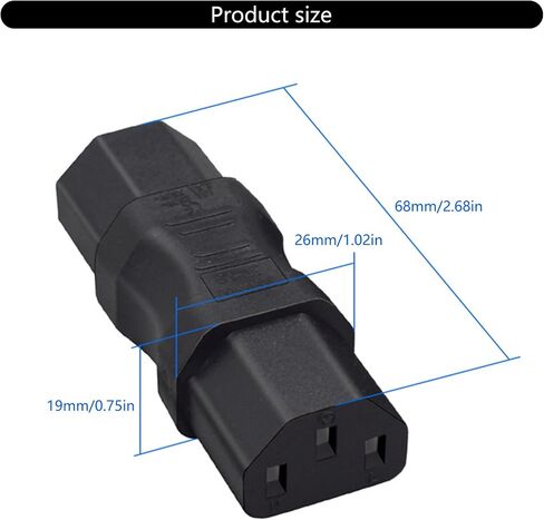 Iec320 C13 Female to Female Power Adapter Extension Plug for Electronic Devices in Saudi Arabia
