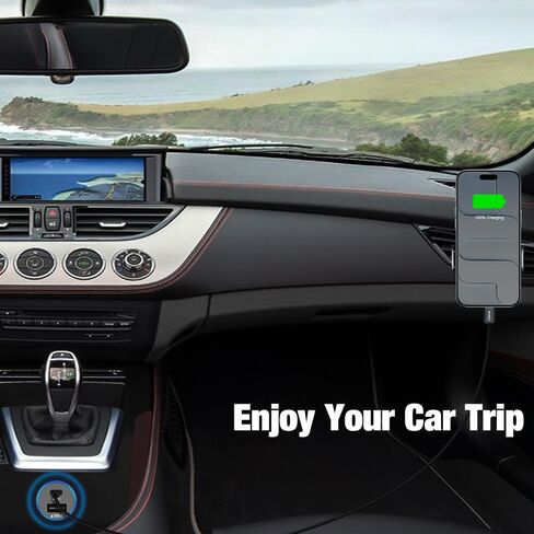 38W USB C Car Charger Adapter, 20W Fast USB-C & 18W Rapid QC3.0 Ports, 12V Cigarette Lighter Adapter for iPhone 17/16 /15, Google Pixel, Samsung, Android Phones Auto Accessories for Men - Gray in Kuwait