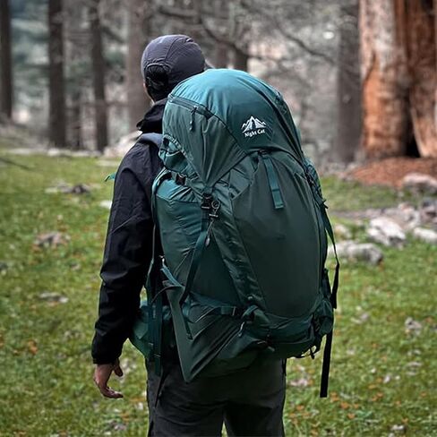 Night Cat Internal-frame Hiking Backpack: 100L Large Camping Backpack for Men Women Traveling Waterproof Rain Cover Green in Kuwait