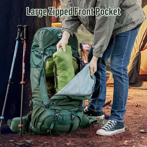 Night Cat Internal-frame Hiking Backpack: 100L Large Camping Backpack for Men Women Traveling Waterproof Rain Cover Green in Kuwait
