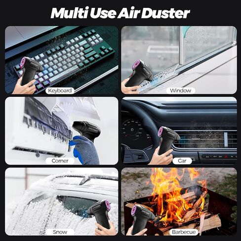 Compress Air Duster, 200000RPM Electric Air Duster with Brushless Motor, Roller Adjustment, Rechargeable Cordless Air Blower for Keyboard, PC, Car, Home Cleaning Kits (Pink) in Kuwait
