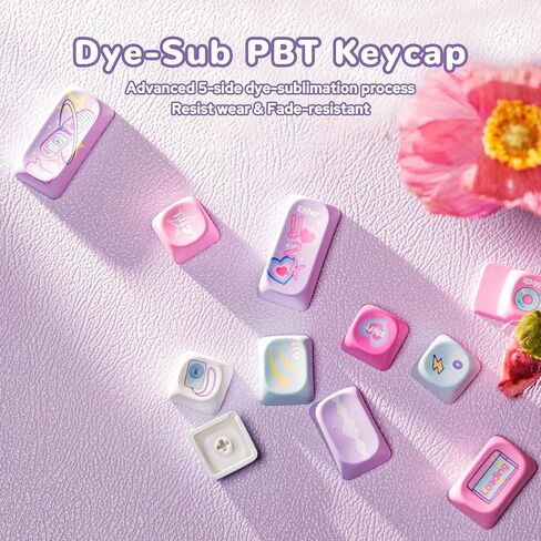 KiiBoom X Elyxirine Digital Dreams: Pastel Y2K Keycap Set, 144 Keys in Kuwait
