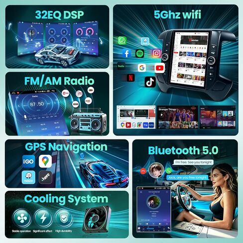 12.1" 8Core 4+64GB Radio Upgrade for Chevy Silverado GMC Sierra 2014-2018 in Kuwait