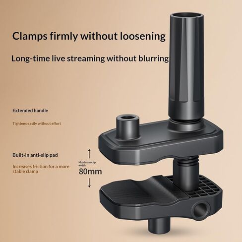 Overhead Camera Mount and Phone Holder with 10" Ring Light Canvas Lamp Adjustable Desk Tripod Stand Compatible with Logitech Webcam for YouTube, Live Streaming, TikTok, Cooking, Nail Video in Kuwait