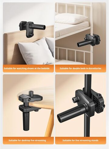 Overhead Camera Mount and Phone Holder with 10" Ring Light Canvas Lamp Adjustable Desk Tripod Stand Compatible with Logitech Webcam for YouTube, Live Streaming, TikTok, Cooking, Nail Video in Kuwait