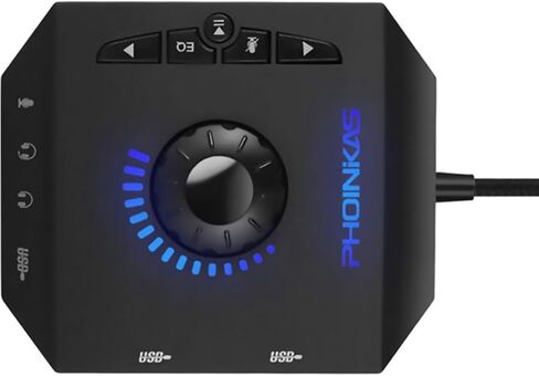 USB Audio Adapter 7.1 Channel External Sound Card with 3 USB Hub Port Stereo Sound Output Mic Input for PC System in Kuwait
