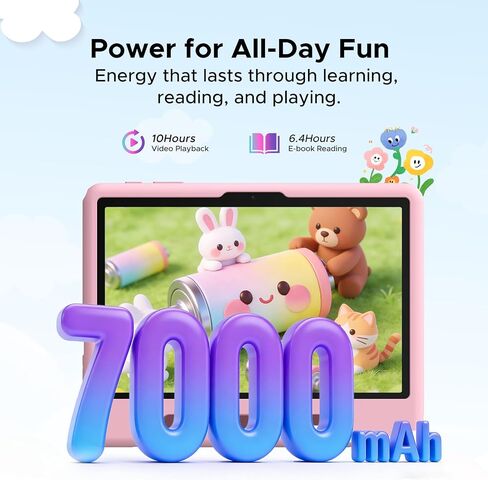2026 Upgraded Tablet, P10K 10 inch with 32GB RAM 64GB ROM, Gemini AI, 7000mAh, T310 CPU, 90Hz, 5G WiFi, Android 16 Tablet with Stylus Pen, Silicone Case-Pink in Kuwait