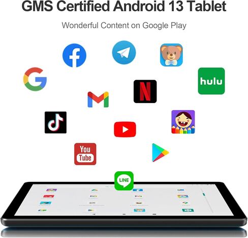 Android Tablet 10 Inch, 3GB RAM 64GB Storage, Dual Camera 8.0MP, GMS Certified, Dual Speakers, HD Touch Screen, 6000mAh Battery, WiFi, Bluetooth – Blue in Kuwait