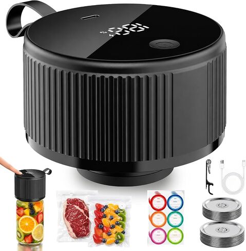 Mason Jar Vacuum Sealer for Canning & Food Storage,Black in Kuwait