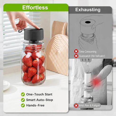 Mason Jar Vacuum Sealer for Canning & Food Storage,Black in Kuwait