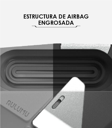 Aulumu A09 Geometric AirPods Pro 2 Case [2nd/1st Generation] with Lock | Protective Cover with Nylon Buckle | Alloy Armour | Compatible with Apple AirPods Pro(2023/2022/2019) - Gray in Kuwait