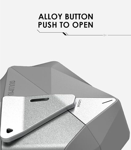 Aulumu A09 Geometric AirPods Pro 2 Case [2nd/1st Generation] with Lock | Protective Cover with Nylon Buckle | Alloy Armour | Compatible with Apple AirPods Pro(2023/2022/2019) - Gray in Kuwait