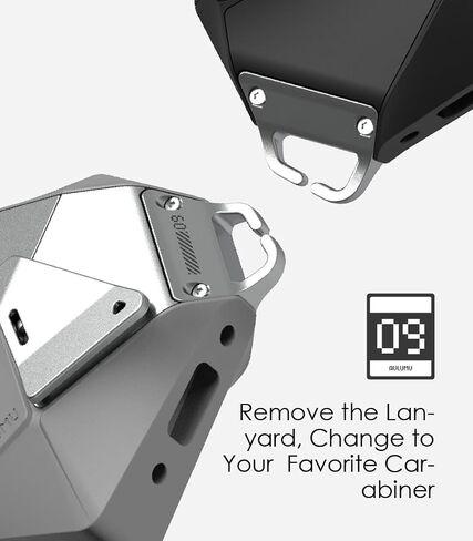 Aulumu A09 Geometric AirPods Pro 2 Case [2nd/1st Generation] with Lock | Protective Cover with Nylon Buckle | Alloy Armour | Compatible with Apple AirPods Pro(2023/2022/2019) - Gray in Kuwait