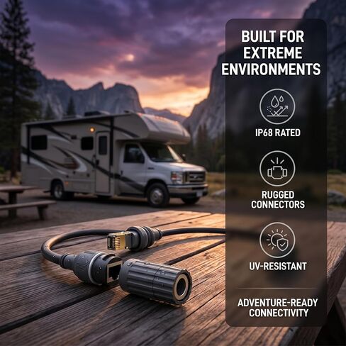 for Starlink Ethernet Adapter Gen 3/Mini, 1000 Mbps RJ45 Extension Male to Female Waterproof Cable for Starlink V3 (Rev.4) Dish and Router Accessories Plug for House Camping Outdoor in Kuwait