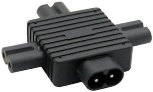 JSER IEC 320 Figure 8 C8 Male to 3X Female C7 Splitter Power Adapter for Power Supply 1 in 3 out in Kuwait