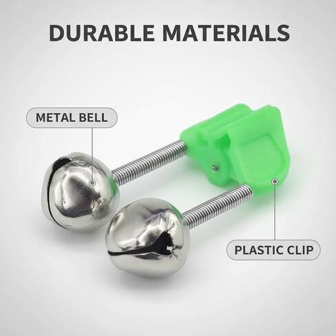25PCS Fishing Bells for Rods, Dual Metal Bells with Plastic Clip, Extra Loud Dual Alert Fishing Bells, Fishing Pole Bells Ideal for Night Fishing, Ice Fishing & Sea Fishing in Kuwait