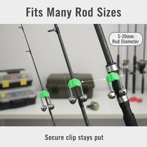 25PCS Fishing Bells for Rods, Dual Metal Bells with Plastic Clip, Extra Loud Dual Alert Fishing Bells, Fishing Pole Bells Ideal for Night Fishing, Ice Fishing & Sea Fishing in Kuwait