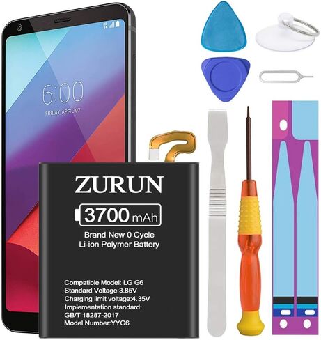 Battery for LG G6, Upgraded ZURUN 3700mAh Li-Polymer BL-T32 Battery Replacement for LG G6 H872 H870 H871 VS998 LS993 with Repair Screwdriver Tool Kit [2 Year Warranty] in Saudi Arabia
