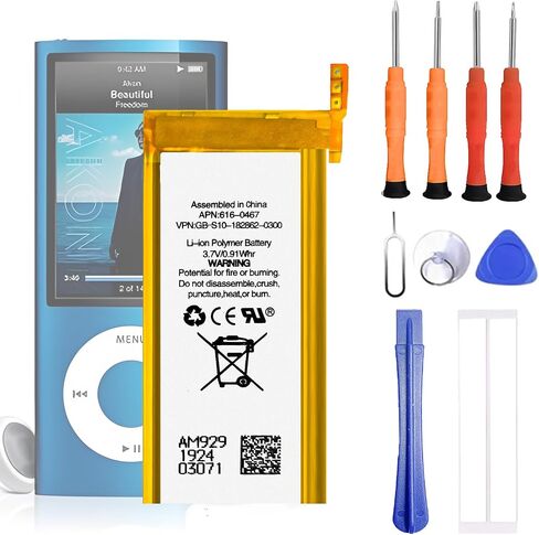 616-0407 616-0467 Battery Compatible with iPod Nano 5th A1320 Replacement Battery for with Repair Tool kit in Kuwait
