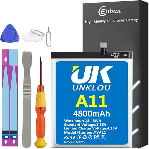 Galaxy A11 Battery, [Upgraded] 4800mAh Li-Polymer HQ-70N Replacement Battery for Samsung Galaxy A11 A115F SM-A115M SM-A115U with Repair Tool Kit [24 Month Service] in Saudi Arabia