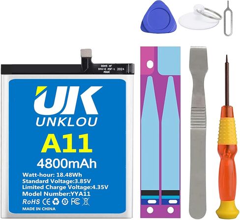 Galaxy A11 Battery, [Upgraded] 4800mAh Li-Polymer HQ-70N Replacement Battery for Samsung Galaxy A11 A115F SM-A115M SM-A115U with Repair Tool Kit [24 Month Service] in Saudi Arabia