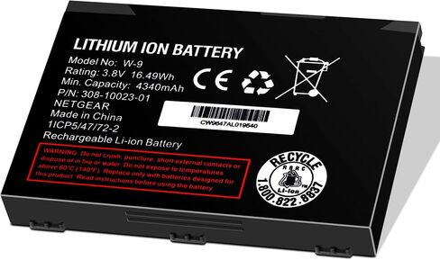 4340mAh W-9 Battery Replacement for Netgear Verizon Jetpack W9 4G LTE Mobile Hotspot AC791L, Netgear AC810, Netgear AC815, AT&T Unite Explore 815S, Verizon Jetpack AC791L Hotspot, Model No: W-9 in Kuwait