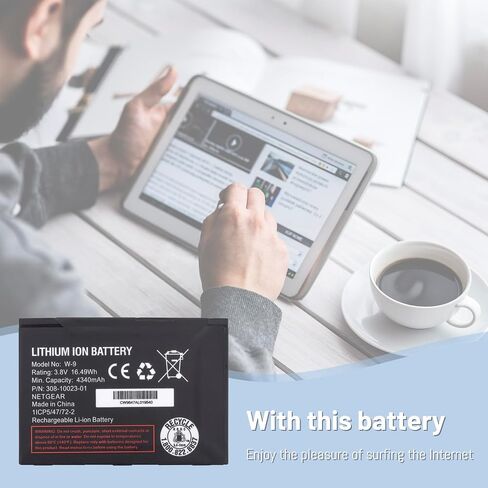 4340mAh W-9 Battery Replacement for Netgear Verizon Jetpack W9 4G LTE Mobile Hotspot AC791L, Netgear AC810, Netgear AC815, AT&T Unite Explore 815S, Verizon Jetpack AC791L Hotspot, Model No: W-9 in Kuwait