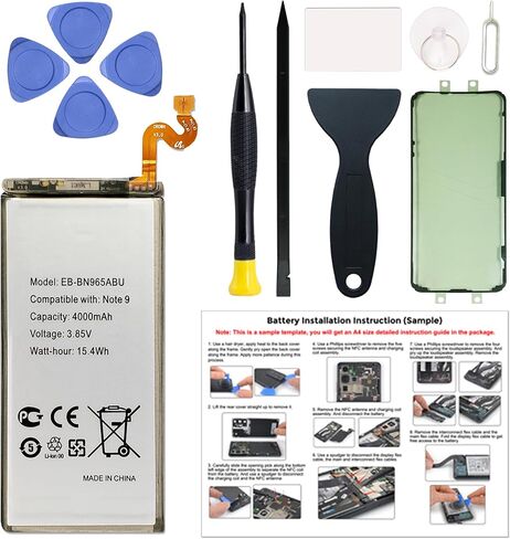New Upgraded Battery for Galaxy Note 9, EB-BN965ABU Replacement Battery Compatible with Samsung Galaxy Galaxy Note 9, with Repair Tools & Instruction in Kuwait