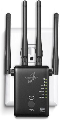 VICTONYUS VICTONY WA1200 Wireless Range Extender 1200Mbps WiFi Extneder Dual Band with 4 External Antennas WiFi Signal Booster White in Kuwait