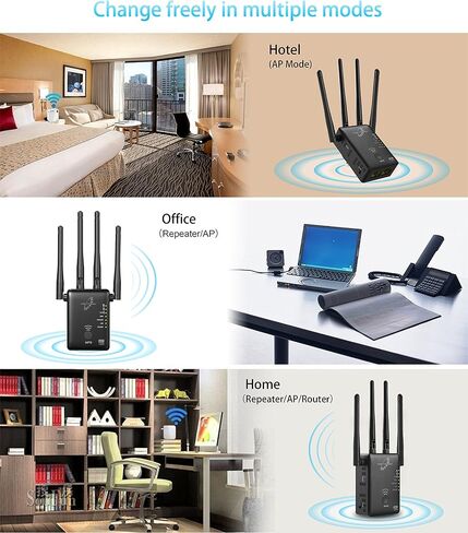 VICTONYUS VICTONY WA1200 Wireless Range Extender 1200Mbps WiFi Extneder Dual Band with 4 External Antennas WiFi Signal Booster White in Kuwait