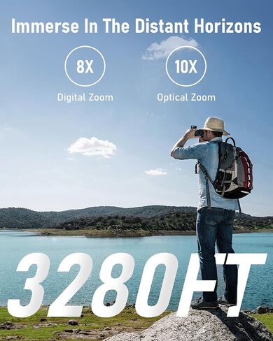 Digital Binoculars with Camera - 8X Digital Zoom, 2" LCD Display 40MP Camera 2.5K Videos Ideal for Concerts, Bird Watching, and Outdoor Adventures with 32GB SD Card - S555 in Kuwait