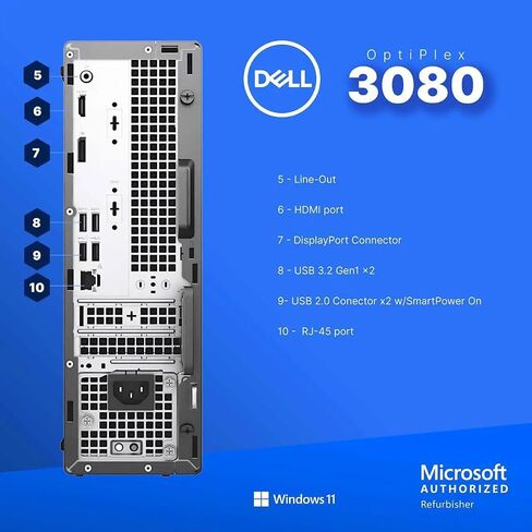Dell OptiPlex 3080 SFF Desktop Computer, Intel Core i5-10500 up to 4.5 GHz, 16GB DDR4 RAM, 512GB SSD, WiFi, BT, Business PC, Windows 11 Pro (Renewed) in Kuwait