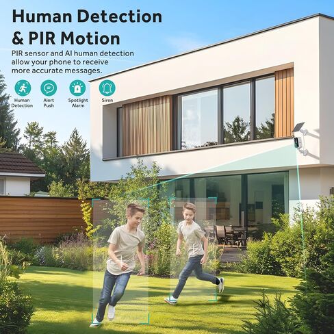 Noonkey Wireless Solar Outdoor Security Camera, 4MP Dual Band 2.4G&5G WiFi Battery Powered Cam with Spotlight Siren, Human Detection, Color Night Vision, IP65 Waterproof, Compatible with Alexa in Kuwait