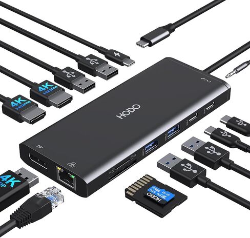 USB C Docking Station Dual Monitor for HP,Laptop Docking Station 3 Monitors in Kuwait