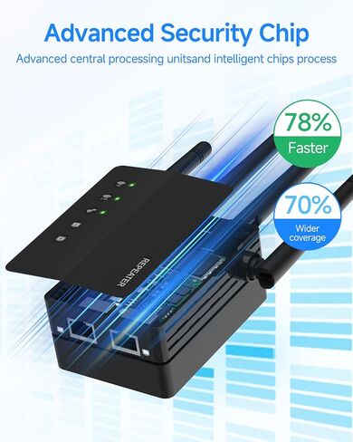1200Mbps WiFi Extender, Long Range WiFi Booster up to 12880 Sq Ft, 105 Devices, Dual Band 2.4/5GHz WiFi Extender Signal Booster for Home in Kuwait