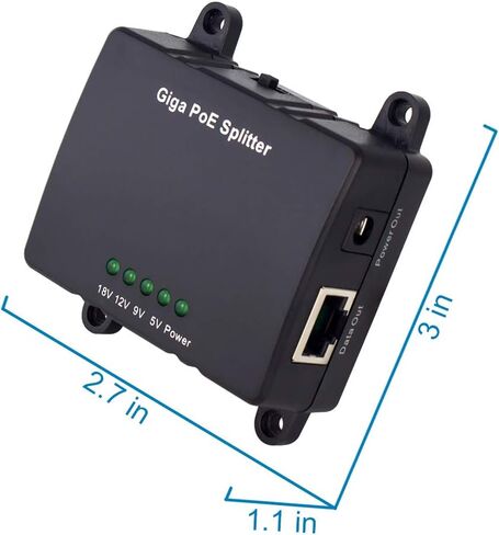Gigabit PoE Splitter with Adjustable Voltage (5V/9V/12V/18V) in Kuwait