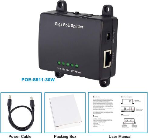 Gigabit PoE Splitter with Adjustable Voltage (5V/9V/12V/18V) in Kuwait